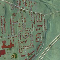 Second close-up of the map of the Village of Sidney, New York print showing more streets and buildings