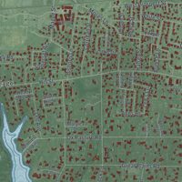 Second close-up of the map of the Village of Southampton, New York print showing more streets and buildings