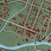 Second close-up of the map of the Village of Walton, New York print showing more streets and buildings