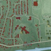 Second close-up of the map of the Village of Waterloo, New York print showing more streets and buildings
