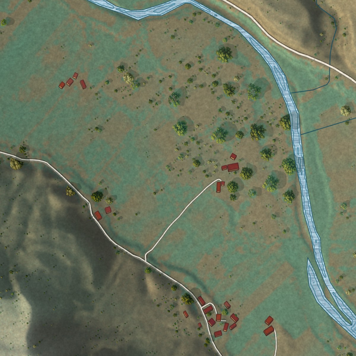 Second close-up of the map of Villanueva, New Mexico print showing more streets and buildings
