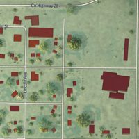 Second close-up of the map of Villard, Minnesota print showing more streets and buildings