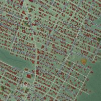 Second close-up of the map of Villas, New Jersey print showing more streets and buildings