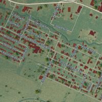 Second close-up of the map of Ville Platte, Louisiana print showing more streets and buildings
