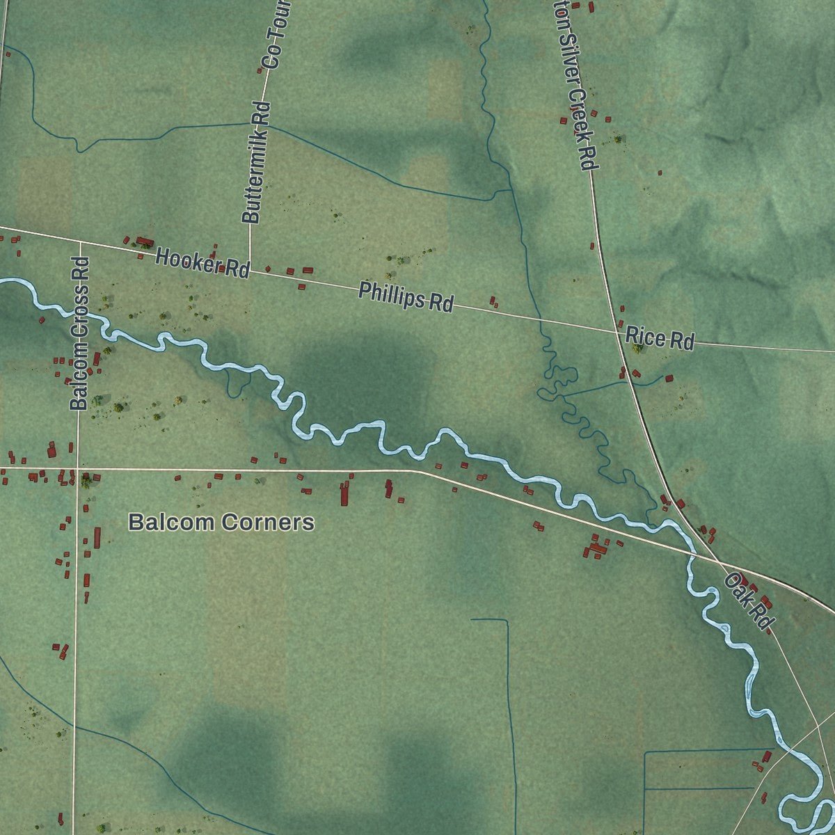 Second close-up of the map of Villenova, New York print showing more streets and buildings