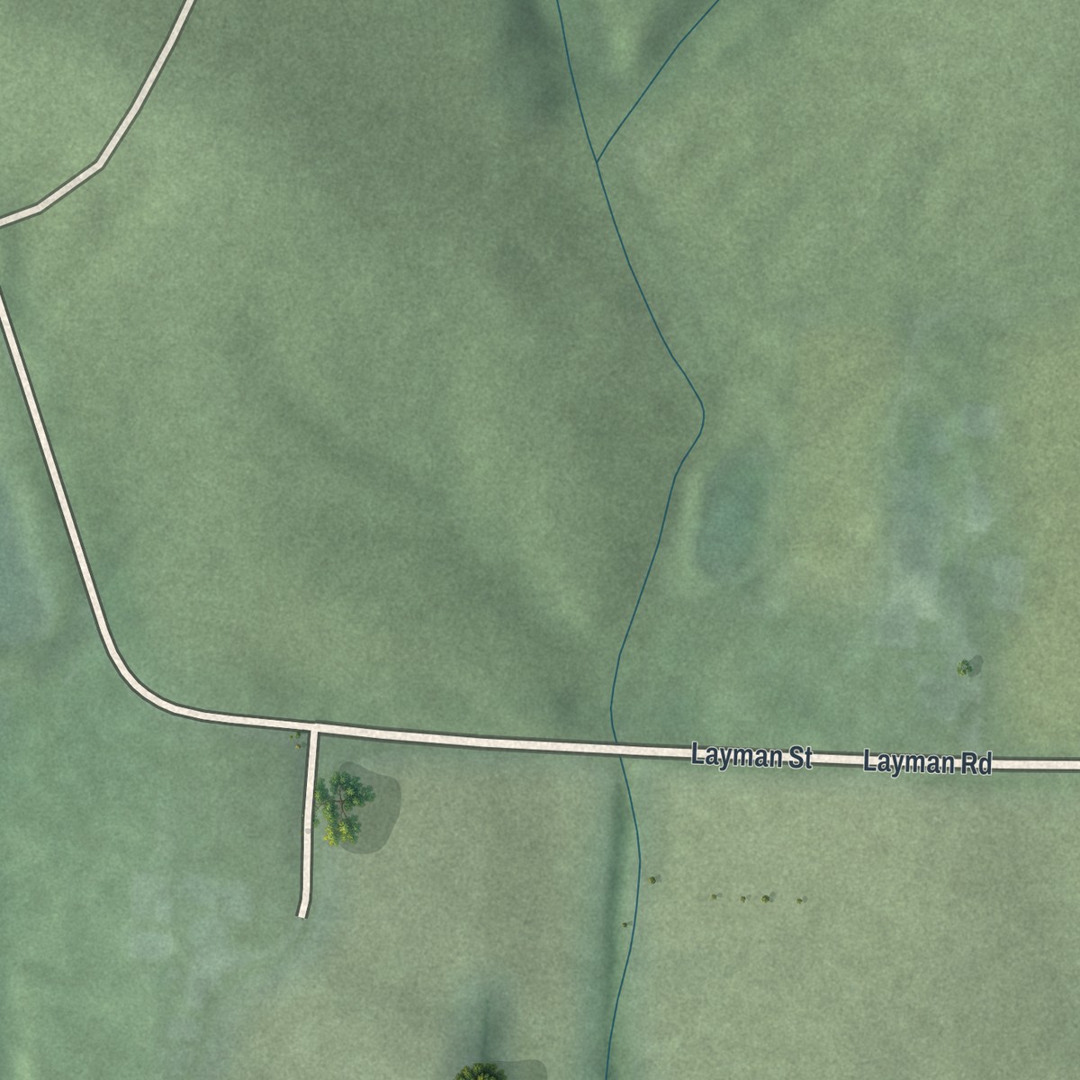 Second close-up of the map of Vincent, Ohio print showing more streets and buildings