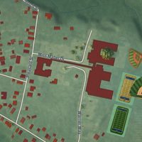 Second close-up of the map of Vincentown, New Jersey print showing more streets and buildings