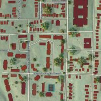 Second close-up of the map of Vine City, Georgia print showing more streets and buildings