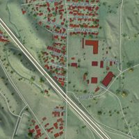 Second close-up of the map of Vine Hill, California print showing more streets and buildings