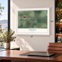 Vineland, Colorado map, 18 x 24 inch print in a white frame in a home office