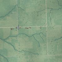 Second close-up of the map of Vinita, Oklahoma print showing more streets and buildings