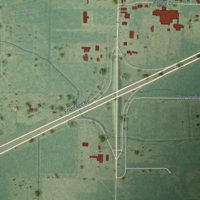 Second close-up of the map of Vinton, Louisiana print showing more streets and buildings