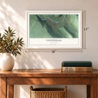 Vintondale, Pennsylvania map, 12 x 18 inch print in a white frame in an entryway