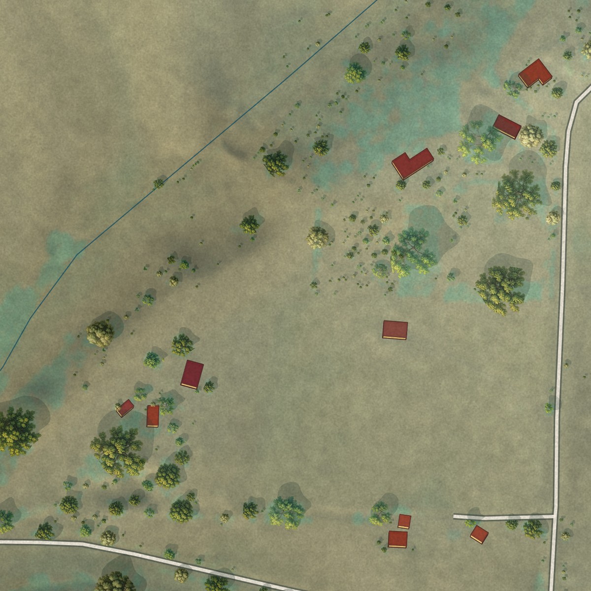 Second close-up of the map of Viola, Idaho print showing more streets and buildings