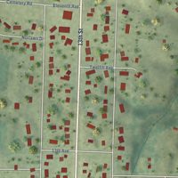 Second close-up of the map of Viola, Illinois print showing more streets and buildings