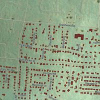 Second close-up of the map of Viola, New York print showing more streets and buildings