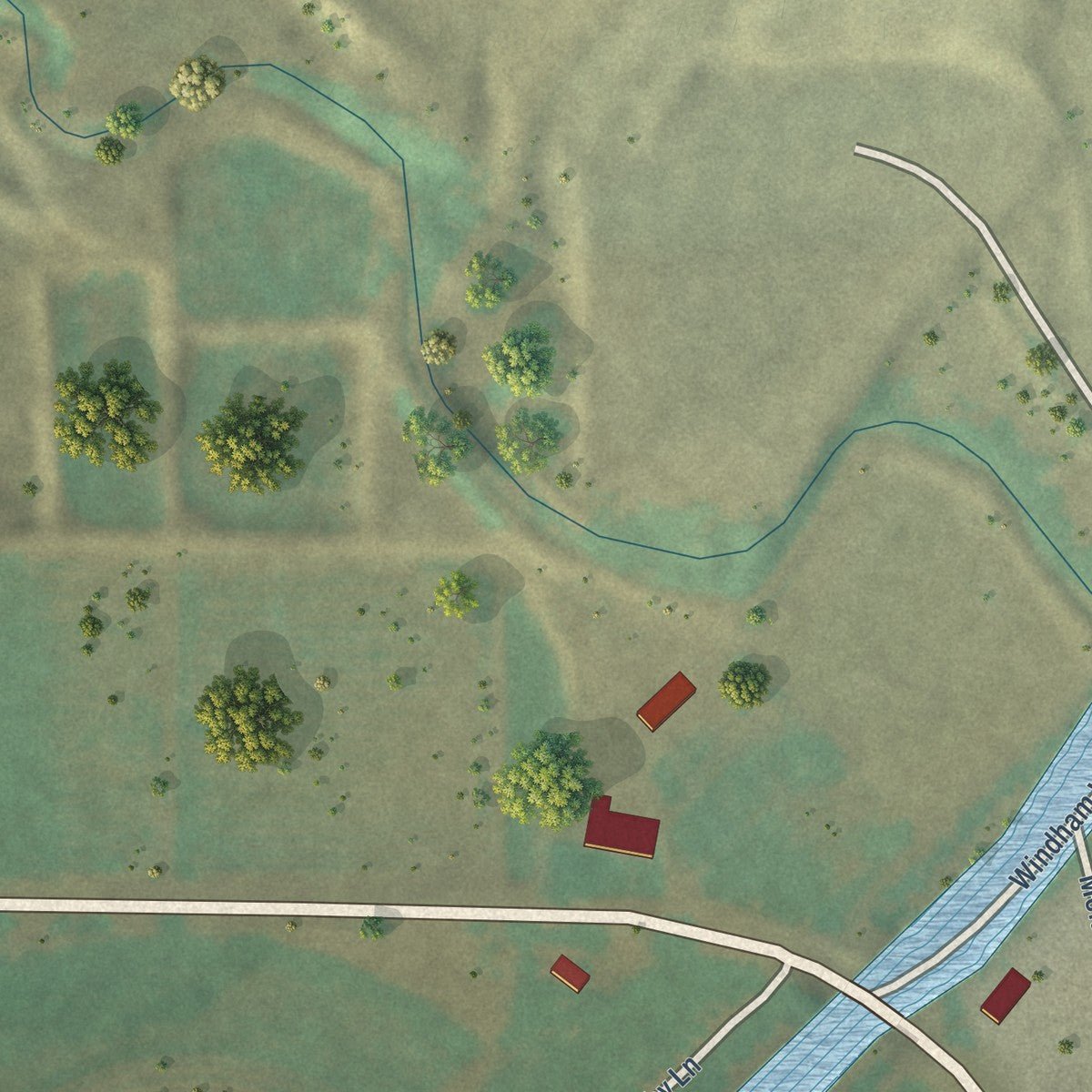 Second close-up of the map of Virden, New Mexico print showing more streets and buildings