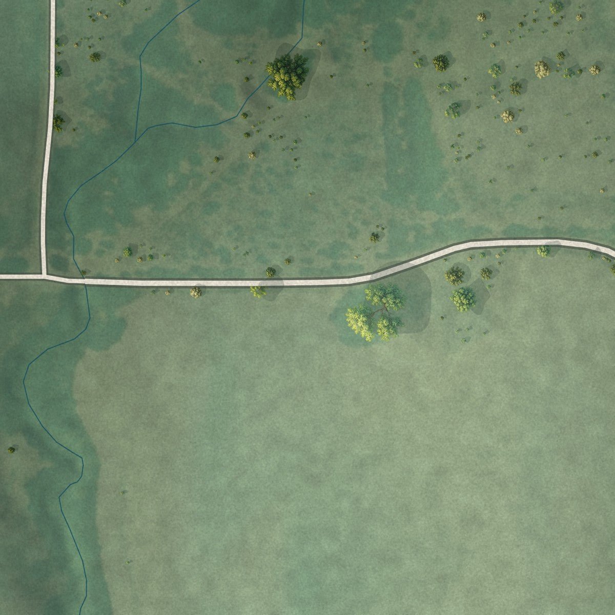 Second close-up of the map of Virgil, Kansas print showing more streets and buildings
