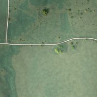 Second close-up of the map of Virgil, Kansas print showing more streets and buildings