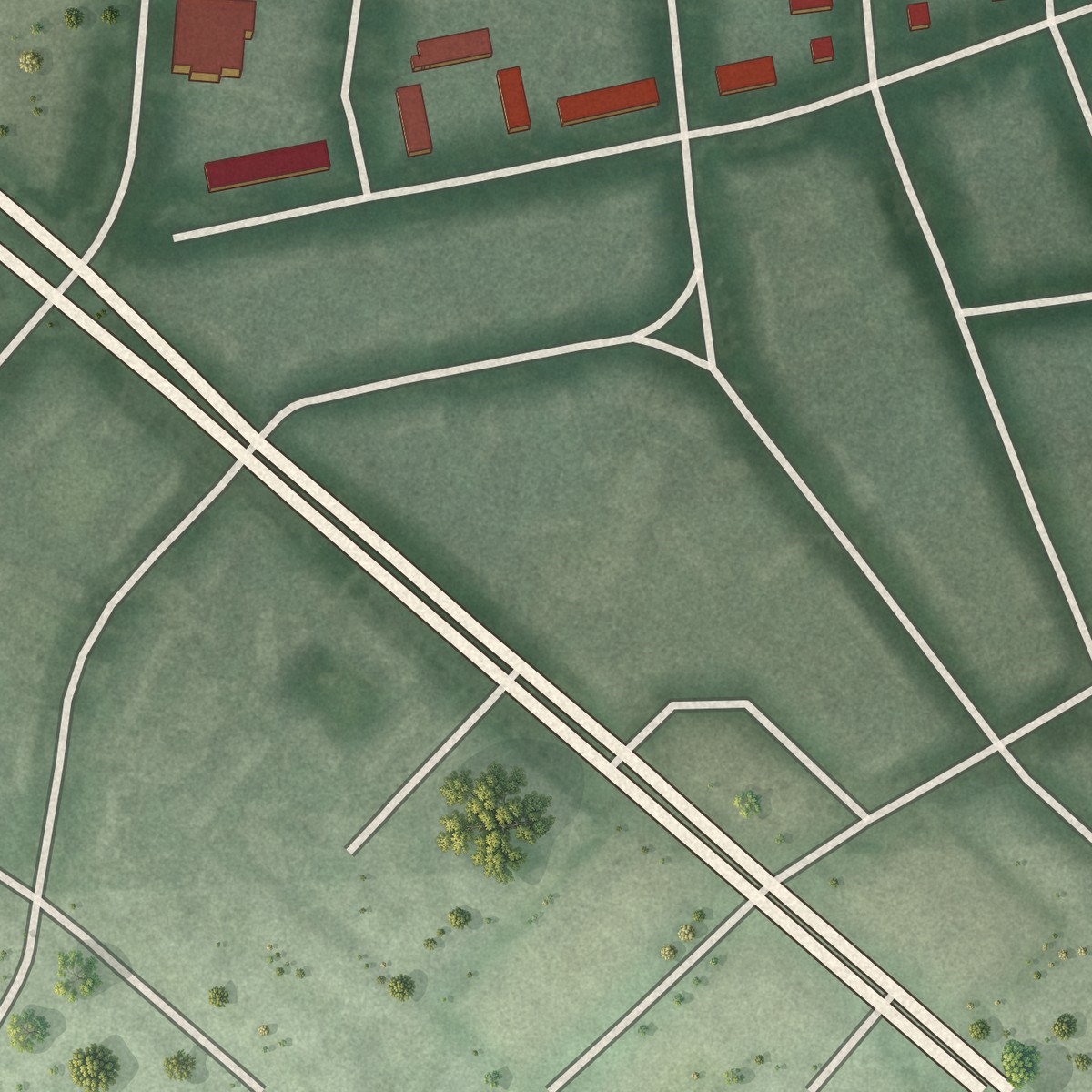 Second close-up of the map of Virginia Square, Virginia print showing more streets and buildings