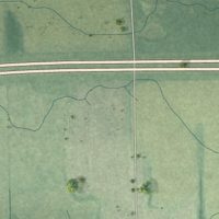 Second close-up of the map of Vistula, Indiana print showing more streets and buildings