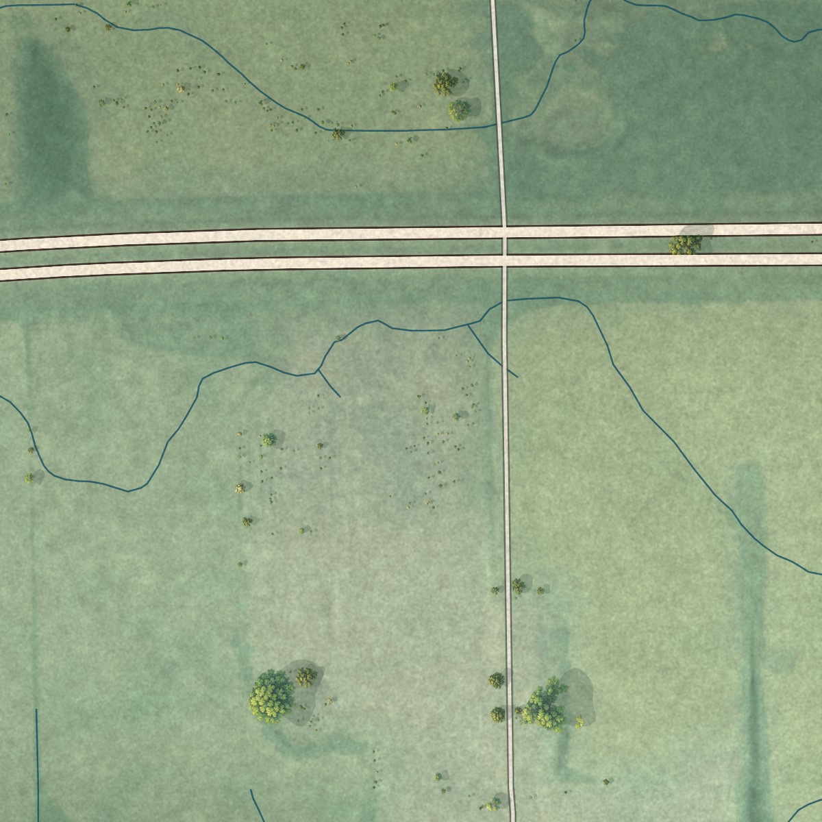 Second close-up of the map of Vistula, Indiana print showing more streets and buildings
