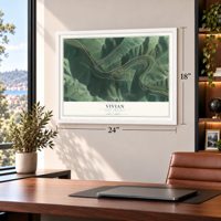 Vivian, West Virginia map, 18 x 24 inch print in a white frame in a home office