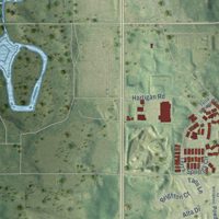 Second close-up of the map of Volo, Illinois print showing more streets and buildings