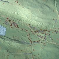 Second close-up of the map of Vulcan, Michigan print showing more streets and buildings
