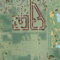 Second close-up of the map of Wabasso, Florida print showing more streets and buildings