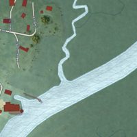 Second close-up of the map of Wachapreague, Virginia print showing more streets and buildings