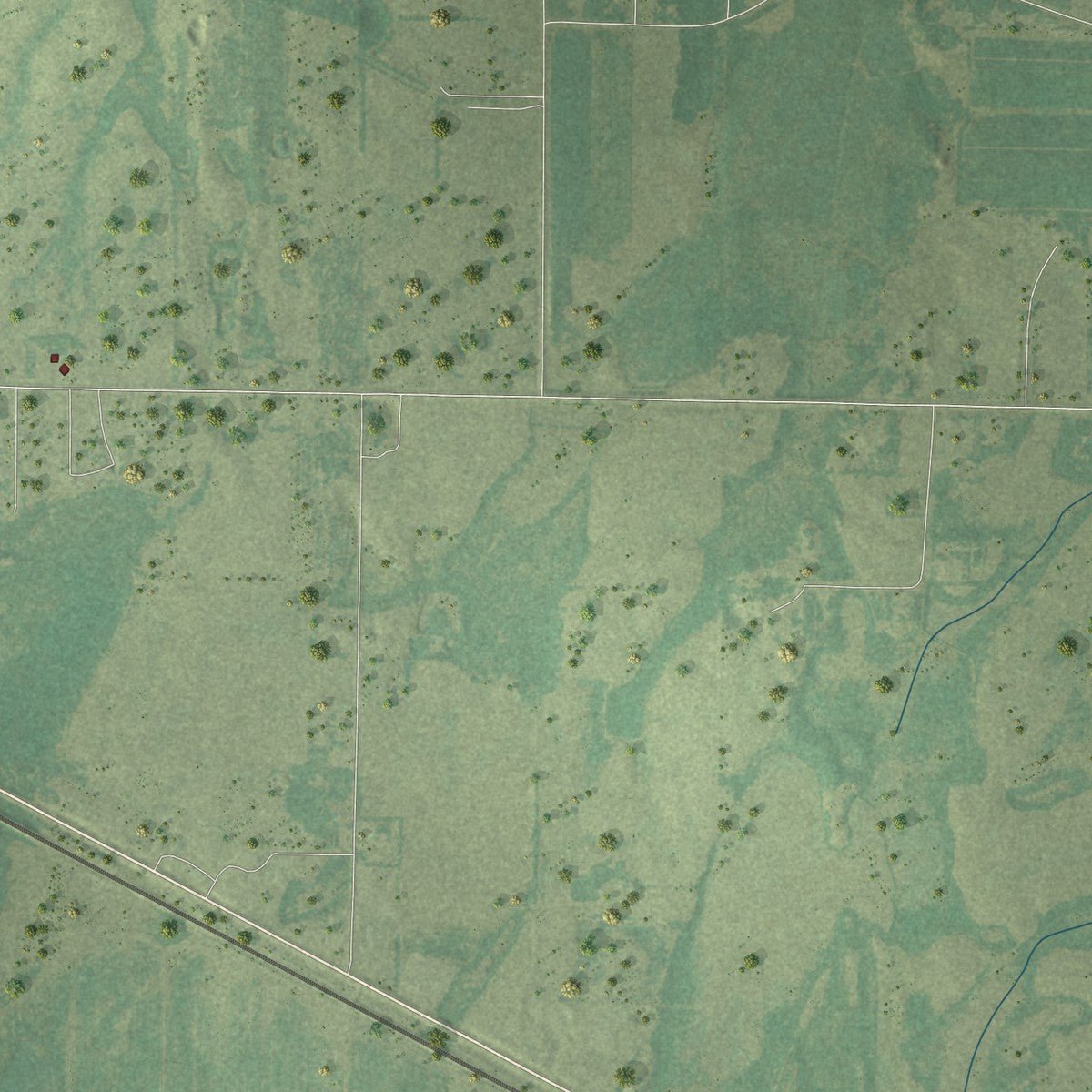 Second close-up of the map of Wadena, Minnesota print showing more streets and buildings
