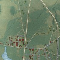 Second close-up of the map of Wadley, Georgia print showing more streets and buildings