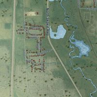Second close-up of the map of Wadsworth, Illinois print showing more streets and buildings