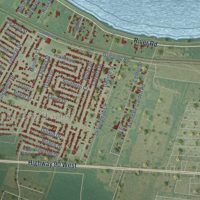 Second close-up of the map of Waggaman, Louisiana print showing more streets and buildings