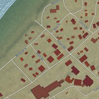 Second close-up of the map of Wainwright, Alaska print showing more streets and buildings