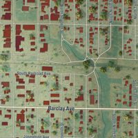 Second close-up of the map of WaKeeney, Kansas print showing more streets and buildings