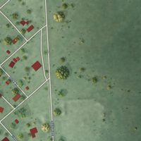 Second close-up of the map of Wakonda, South Dakota print showing more streets and buildings