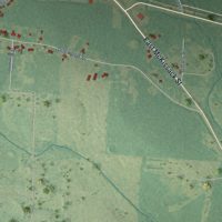 Second close-up of the map of Waldo, Arkansas print showing more streets and buildings