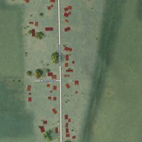 Second close-up of the map of Waldron, Michigan print showing more streets and buildings