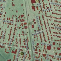 Second close-up of the map of Waldwick, New Jersey print showing more streets and buildings