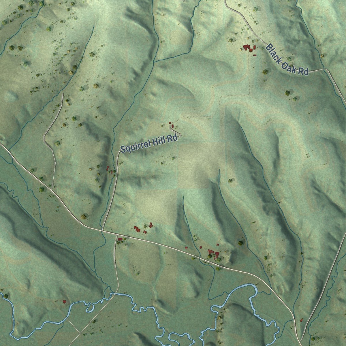 Second close-up of the map of Waldwick, Wisconsin print showing more streets and buildings
