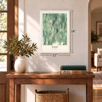 Wales, Massachusetts map, 12 x 18 inch print in a white frame in an entryway
