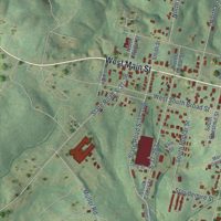 Second close-up of the map of Walhalla, South Carolina print showing more streets and buildings