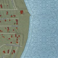 Second close-up of the map of Walker Lake, Nevada print showing more streets and buildings