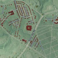 Second close-up of the map of Walker Mill, Maryland print showing more streets and buildings