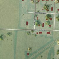 Second close-up of the map of Walker, Missouri print showing more streets and buildings