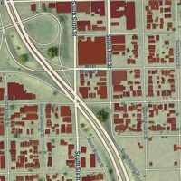Second close-up of the map of Walker's Point, Wisconsin print showing more streets and buildings