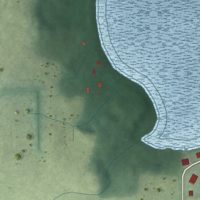 Second close-up of the map of Wall Lake, Indiana print showing more streets and buildings