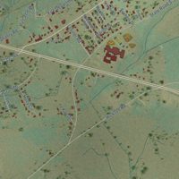 Second close-up of the map of Wallace, South Carolina print showing more streets and buildings